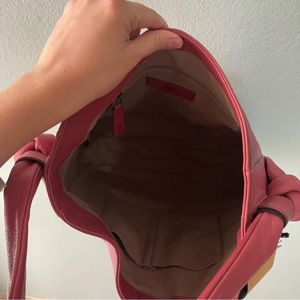 Frye | Cupid Red Leather Nora Knotted Hobo Bag - Picture 7 of 12